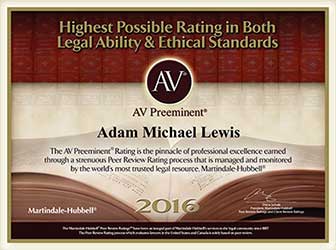 Adam Lewis Martindale-Hubbell AV Rating